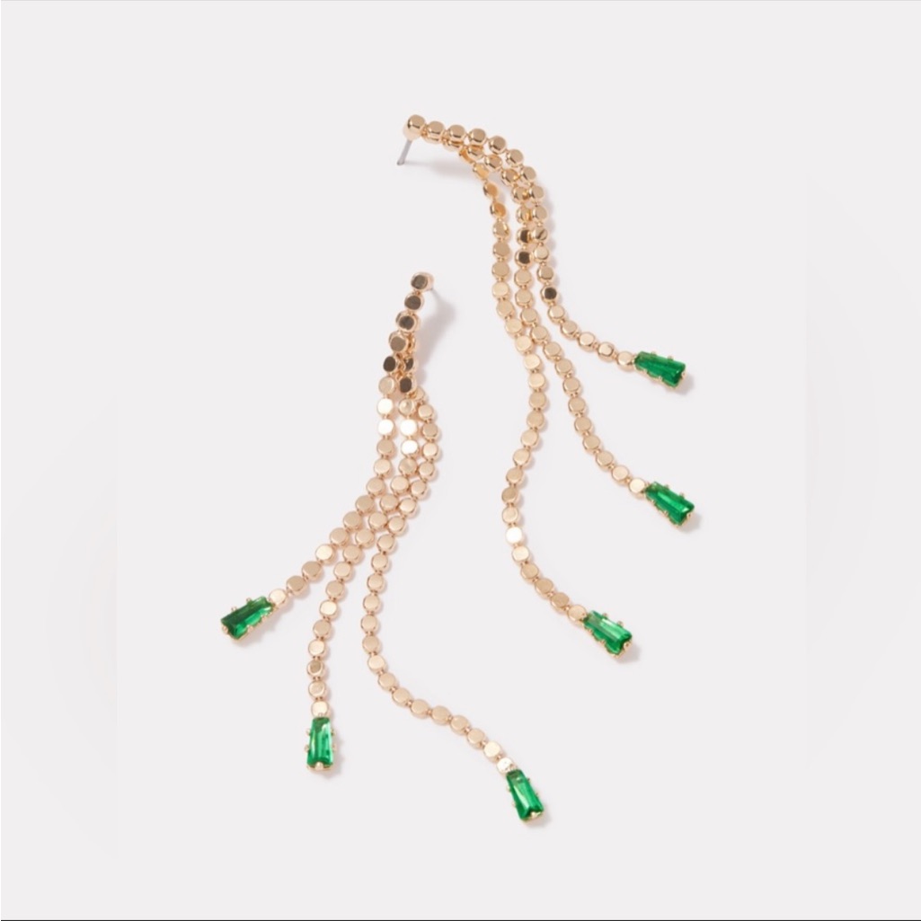 Evereve Joanie Chain And Crystal Drop Earring 38$